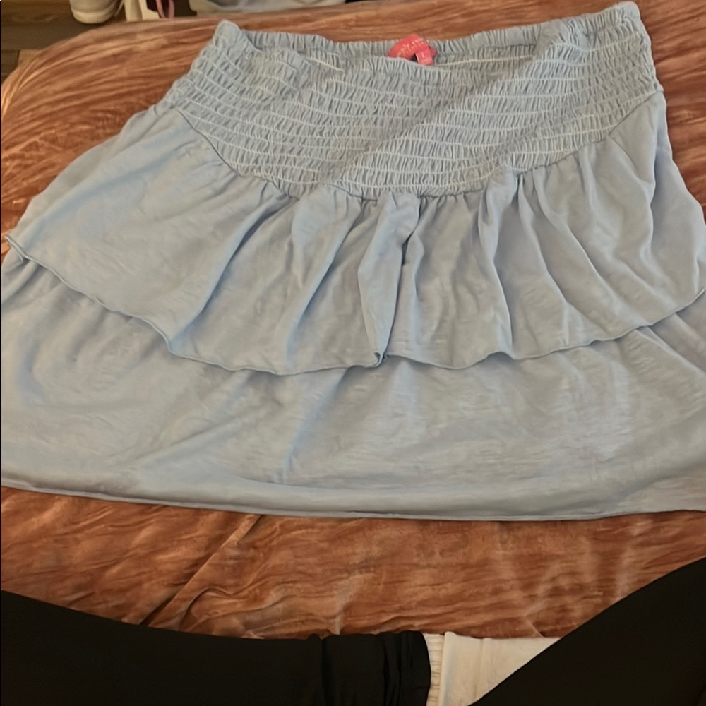 Simply Southern Gray Bubble Mini Skirt